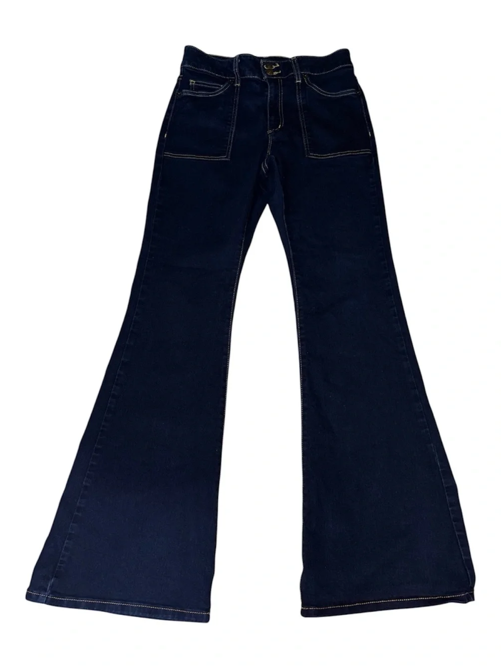 Michael Kors Navy Flare Wide-Leg Jeans - Picture 1 of 7